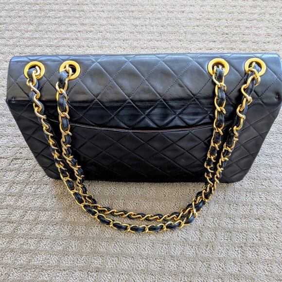 Chanel Vintage Maxi Jumbo Classic Flap Bag Lambskin Leather - Picture 3 of 5
